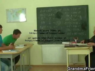 Two students decided to fuck their old teacher