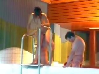 Two lascivious Ladies from Germany Getting Fucked at the Spa: Retro Amateur x rated clip