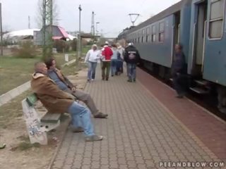 Rough pissing gangbang with an old lad <span class=duration>- 6 min</span>