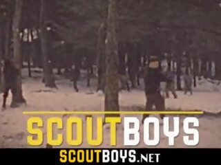 Twink gets his bokong pumped outdoors by prime gay-scoutboys&period;net