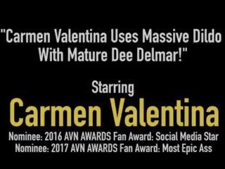 Carmen valentina použitie masívne vibrátor s middle-aged dee.