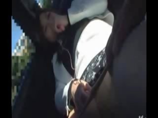 A backseat blowjob from a oversexed milf before he gets to fuck her