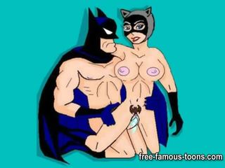 Batman קרוב ל catwoman ו - batgirl אורגיות