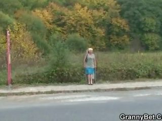Granny call girl is picked up and fucked