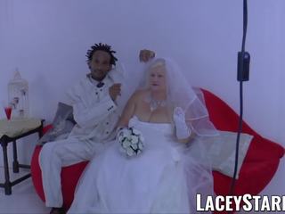 Laceystarr - Granny Bride Fed with Cum immediately thereafter BBC.