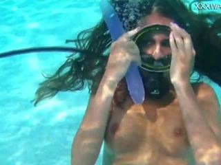 Underwater Self xxx movie With Purple Dildo by Nora Shmandora