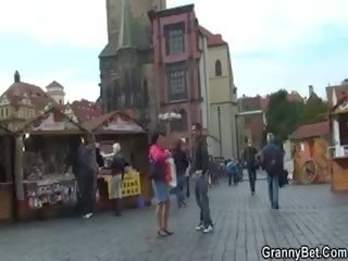 Old Tourist Is Picked Up And Screwed On Floor