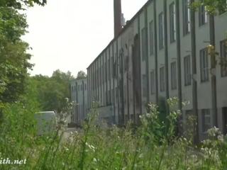 Jeny Smith without panties in abandoned factory. Real fascinating advanture