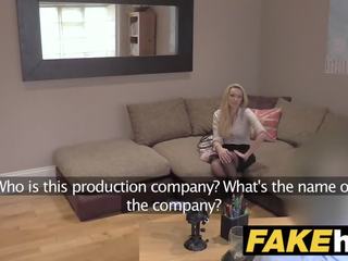 Fake Agent UK Amateur big tits MILF sucks pecker for cash on casting couch